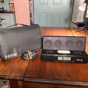 iHome 2 Go Alarm Clock iPod Dock Station c/w Carrying Case iH27B